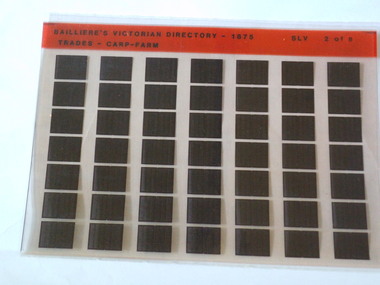Microfiche, Bailliere's Victorian Directory 1875, 1875