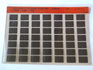 Microfiche, Bailliere's Victorian Directory 1880/81, 1880/81