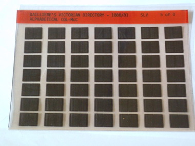 Microfiche, Bailliere's Victorian Directory 1880/81, 1880/81