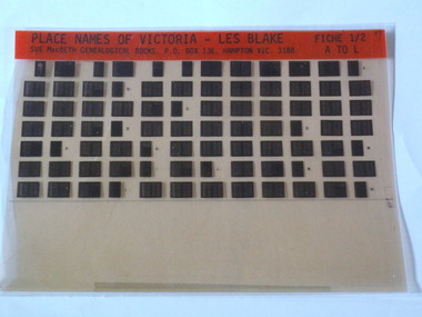 Microfiche, Genealogical Books, Place Names of Victoria - lES bLAKE