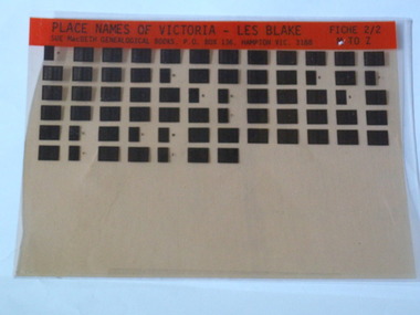 Microfiche, Genealogical Books, Place Names of Victoria - Les Blake