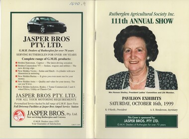 Image, Rutherglen Agricultural Society Inc., 111th Annual Show, October 1999