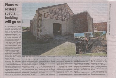 Newspaper article, Plans to resore special building will go on, 14/02/218