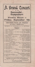 Concert program, A Grand Concert by the Successful Competitors, 1898