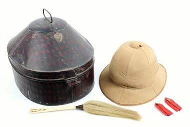 Uniform, Head Gear with Metal Case and Accessories, Circa 1912