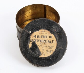 Equipment - Equipment, Safety Fuze No11 metal container