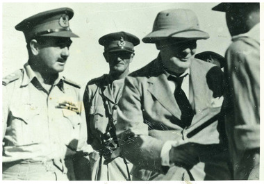 Photo, Army WW2, Prime Minister Churchill and Australian General Moreshead in North Africa
