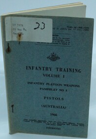 Booklet - Infantry Training Book, Pistols, Infantry Training, 1966