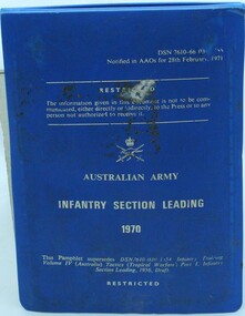 Book, Infantry Section Leading, 1970