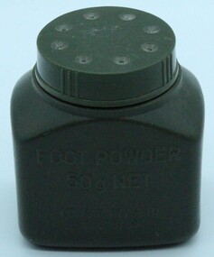 Equipment. Foot Powder container, Circa 1970