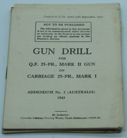 Book - Book - Gun Carriage Drill Book, Gun Carriage Drill Book, 1943