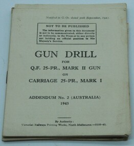 Book - Gun Carriage Drill Book, 1943