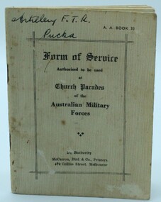 Book - Book - Form of  Service Book, Form of  Service Book, WW2?
