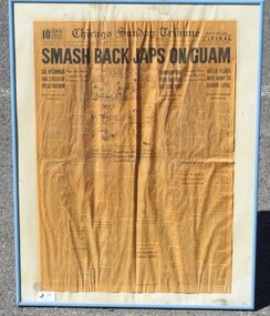 Work on paper - Framed newspaper article, July 23, 1944