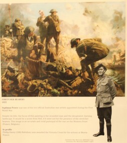 Printed Display Item - Army, Stretcher bearers painted in 1922 by Septimus Power, Circa 1990