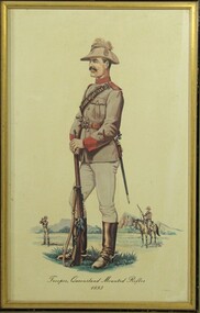 Printed Display item - trooper, Monty Wedd, Trooper, Queensland Mounted Rifles 1893, Circa 1980