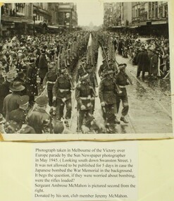 Photograph - WW2, Sun Newspaper, Victory Parade in Melbourne 1945, Taken in May 1945