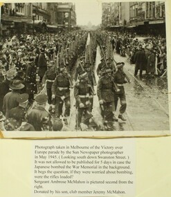 Photograph - Photograph - WW2, Sun Newspaper, Victory Parade in Melbourne 1945, Taken in May 1945