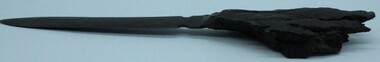 Memorabilia - Knife attached to steel shrapnel piece