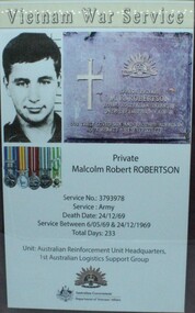 Framed Object, Vietnam War service, 2/2/2013