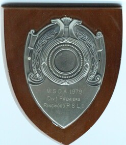 Plaque - Shield - RSL Darts MSDA 1979, division 1, 1979
