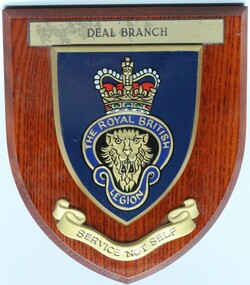 Plaque - Shield - The Royal British Legion, Deal Branch, Circa 1990