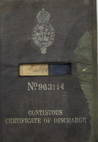 Book - Document  Certificate of Discharge, Board of Trade No, 963114