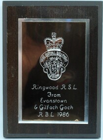 Souvenir Plaque, C 1986