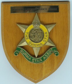 Souvenir Plaque  Burma Star Assoc