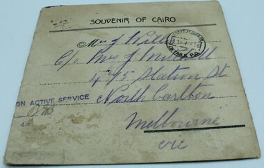Document  Postage, Souvenir of Cairo, C 1916