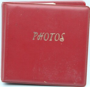 Photo Album, Red plastic covered photo album
