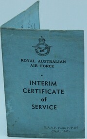 Document RAAF Discharge Certificate, Interim Certificate of Service, 21/2/1946