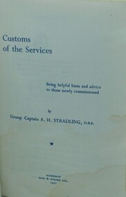 Book WW2, Customs of the services, 1952