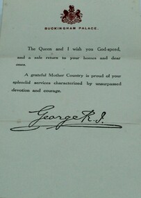 Document WW1, Best wishes, Buckingham Palace, cWW1