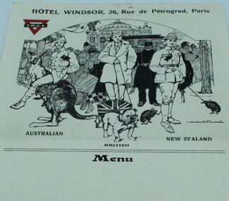 Document WW1 YMCA, Hotel Windsor, Paris