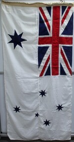 Flag - Royal Australian Navy used from March 1967 with rope and metal fittings, Australian White Ensign