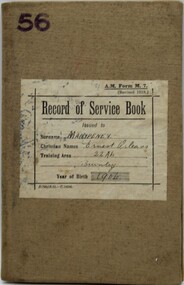 Documents, Government Printer, Record of service book