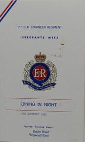 Work on paper - seargents mess dinner menu"s