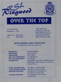Work on paper - Ringwood Journal, Over the top