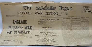 Work on paper - Argus newspaper articles, Special War Edition