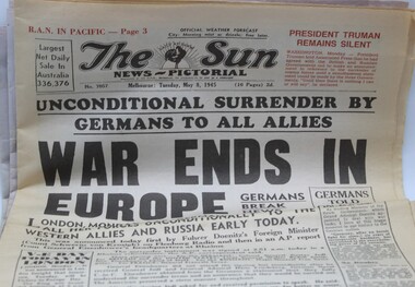 Work on paper - The Sun May 8th 1945