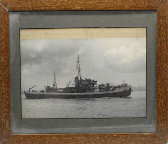 Photograph - Early Naval vessel, Naval vessel with foggy background