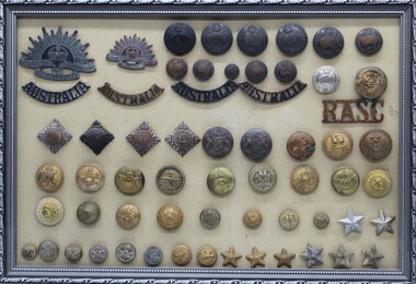 Equipment - Uniform, Badges and Buttons, Various badges and  buttons