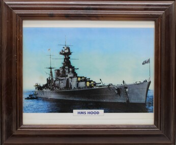 Work on paper - Framed Print of HMS Hood, HMS Hood The Pride of the Royal Navy