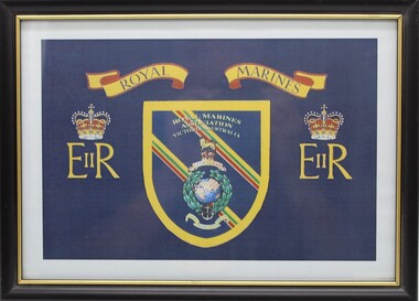 Work on paper - Royal Marines Association, Framed insignia of Royal Marines Victoria, Australia