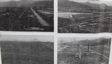 Photograph - Hiroshima after the bombs went off, Collection of pictures after the dropping of the Atom Bomb