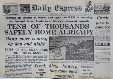 Newspaper - Daily Express Friday May 312st 1940, Daily Express