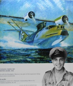 Work on paper - Catalina taking off, Dennis Adams, memorabilia