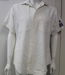Uniform - shirt, white, navy, Australia badges, crossed anchors and crown
