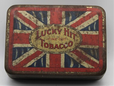 Uniform - Badges in Lucky tobacco tin, Badges